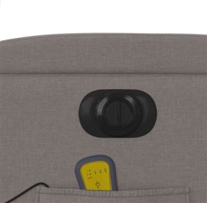 vidaXL Rozkładany fotel masujący, elektryczny, kolor taupe, tkanina 11