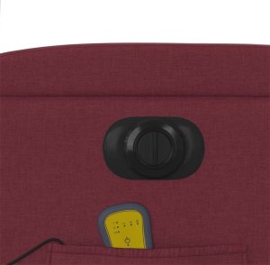 vidaXL Podnoszony fotel masujący, elektryczny, rozkładany, czerwony 12