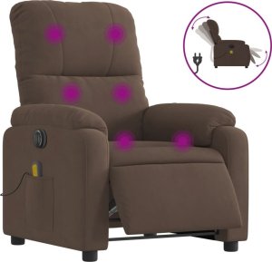 vidaXL Rozkładany fotel elektryczny, masujący, brązowy, mikrofibra 2