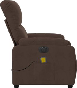 vidaXL Rozkładany fotel elektryczny, masujący, brązowy, mikrofibra 9