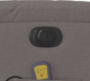 vidaXL Rozkładany fotel masujący, elektryczny, kolor taupe, tkanina 11