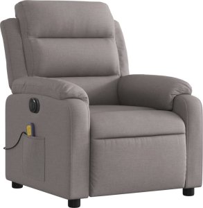 vidaXL Rozkładany fotel masujący, elektryczny, kolor taupe, tkanina 3