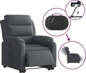 vidaXL Elektryczny, podnoszony fotel rozkładany, ciemnoszary, aksamit 5
