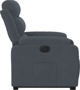 vidaXL Elektryczny, podnoszony fotel rozkładany, ciemnoszary, aksamit 9
