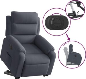 vidaXL Elektryczny, podnoszony fotel rozkładany, ciemnoszary, aksamit 10