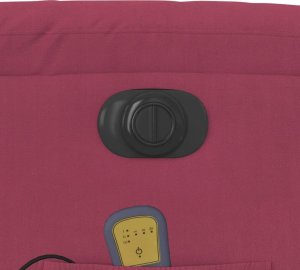 vidaXL Podnoszony fotel masujący, elektryczny rozkładany, kolor wina 12
