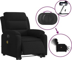 vidaXL Podnoszony fotel masujący, elektryczny rozkładany, czarny 5