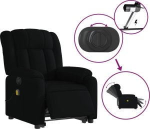vidaXL Podnoszony fotel masujący, elektryczny, rozkładany, czarny 5