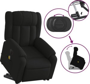 vidaXL Podnoszony fotel masujący, elektryczny, rozkładany, czarny 10