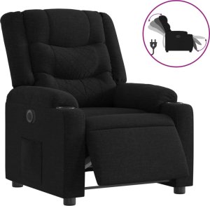 vidaXL Elektryczny fotel rozkładany, czarny, obity tkaniną 2