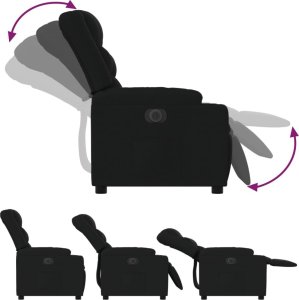 vidaXL Elektryczny fotel rozkładany, czarny, obity tkaniną 7