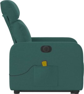 vidaXL Podnoszony fotel masujący, elektryczny, rozkładany, zielony 9