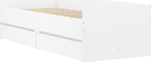 vidaXL Rama łóżka z szufladami, biała, 100x200 cm 4