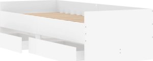 vidaXL Rama łóżka z szufladami, biała, 100x200 cm 5