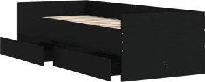 vidaXL Rama łóżka z szufladami, czarna, 75x190 cm 5