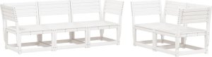 vidaXL 5-częściowy zestaw mebli ogrodowych, biały, lite drewno sosnowe 2