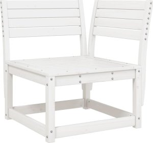 vidaXL 5-częściowy zestaw mebli ogrodowych, biały, lite drewno sosnowe 5