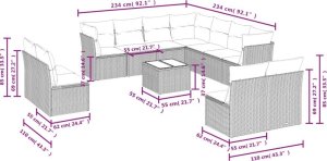 vidaXL 12-częściowy zestaw mebli do ogrodu, z poduszkami, czarny, polirattan 7