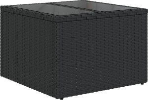 vidaXL 11-częściowy zestaw wypoczynkowy do ogrodu, poduszki czarny rattan PE 5