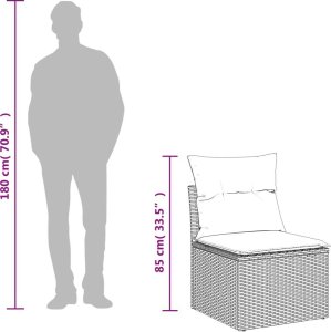 vidaXL 8-częściowy zestaw wypoczynkowy do ogrodu, z poduszkami, czarny 11