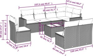 vidaXL 9-częściowy zestaw wypoczynkowy do ogrodu, z poduszkami, czarny 2