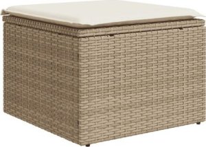 vidaXL 8-częściowy zestaw mebli ogrodowych z poduszkami, beżowy, polirattan 4