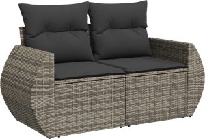 vidaXL 5-częściowy zestaw wypoczynkowy do ogrodu, poduszki, szary rattan PE 5