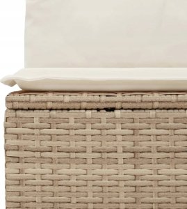 vidaXL 11-częsciowy zestaw mebli ogrodowych z poduszkami, beżowy, polirattan 7