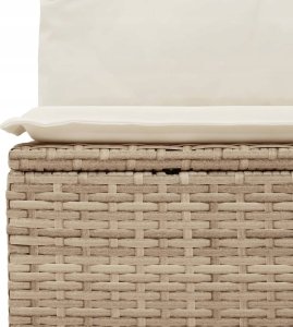 vidaXL 11-częściowy zestaw mebli ogrodowych z poduszkami, beżowy, polirattan 7