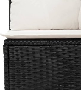 vidaXL 11-częściowy zestaw wypoczynkowy do ogrodu, poduszki czarny rattan PE 7