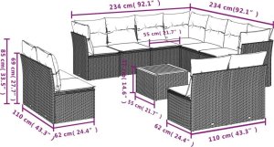 vidaXL 12-częściowy zestaw mebli ogrodowych z poduszkami, beżowy, polirattan 3