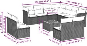 vidaXL 12-częściowy zestaw mebli ogrodowych z poduszkami, beżowy, polirattan 3