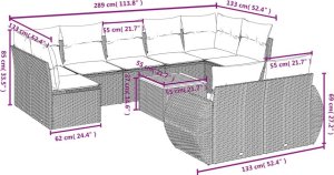 vidaXL 10-częsciowy zestaw mebli ogrodowych z poduszkami, beżowy, polirattan 8