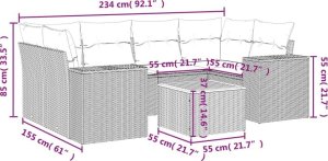 vidaXL 7-częściowy zestaw wypoczynkowy do ogrodu, z poduszkami, czarny 3