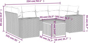 vidaXL 7-częsciowy zestaw wypoczynkowy do ogrodu, z poduszkami, czarny 3