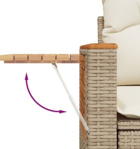 vidaXL 7-częściowy zestaw wypoczynkowy do ogrodu, z poduszkami, beżowy 9