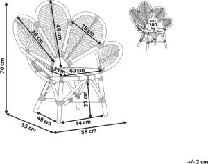 Beliani Fotel paw rattanowy dla dzieci naturalny FLORENTINE II 10