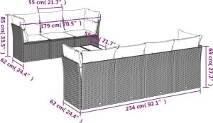 vidaXL 8-częściowy zestaw wypoczynkowy do ogrodu, z poduszkami, czarny 3