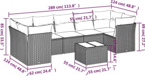 vidaXL 8-częściowy zestaw wypoczynkowy do ogrodu, z poduszkami, czarny 3