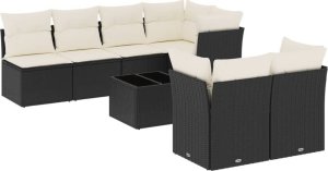 vidaXL 8-częściowy zestaw wypoczynkowy do ogrodu, z poduszkami, czarny 2