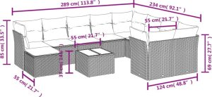vidaXL 11-częściowy zestaw wypoczynkowy do ogrodu, poduszki czarny rattan PE 3