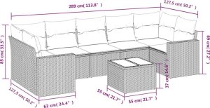 vidaXL 8-częściowy zestaw wypoczynkowy do ogrodu, z poduszkami, czarny 3