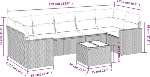 vidaXL 8-częściowy zestaw mebli ogrodowych z poduszkami, beżowy, polirattan 3