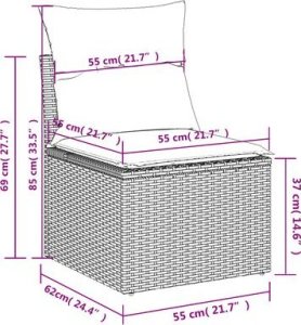 vidaXL 6-częściowy zestaw mebli ogrodowych z poduszkami, beżowy, polirattan 8