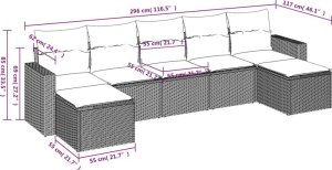 vidaXL 7-częściowy zestaw wypoczynkowy do ogrodu, z poduszkami, szary 3