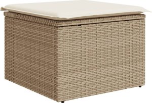 vidaXL 5-częsciowy zestaw mebli ogrodowych z poduszkami, beżowy, polirattan 9