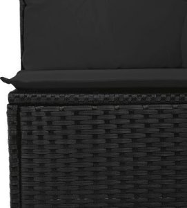 vidaXL 4-częściowy zestaw wypoczynkowy do ogrodu, poduszki, czarny rattan PE 5
