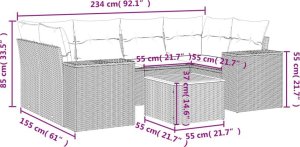 vidaXL 7-częsciowy zestaw wypoczynkowy do ogrodu, z poduszkami, beżowy 3
