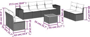 vidaXL 9-częściowy zestaw wypoczynkowy do ogrodu, z poduszkami, czarny 3