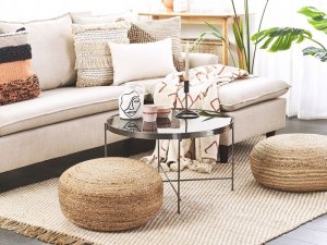 Beliani Puf 50 cm beżowy TIFELT 2